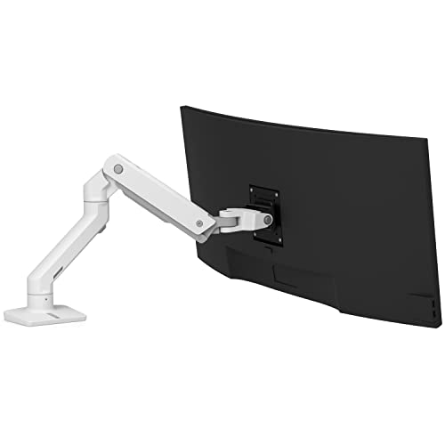 Ergotron – HX Single Ultrawide Monitor Arm, VESA Desk Mount – for Monitors Up to 49 inches, 20 to 42 lbs, Less Than 8 Inch Display Depth – White