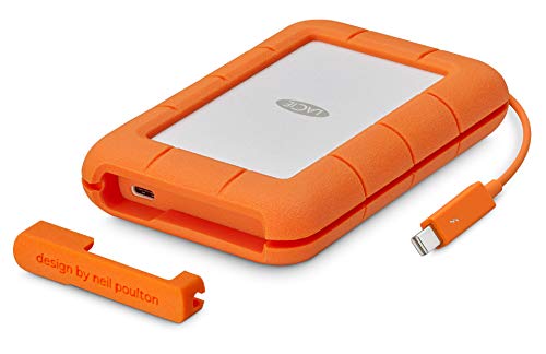 LaCie 2TB Rugged Thunderbolt USB-C External Hard Drive, Orange