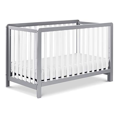 Carter’s by DaVinci Colby 4-in-1 Low-Profile Convertible Crib in Grey and White, Greenguard Gold Certified