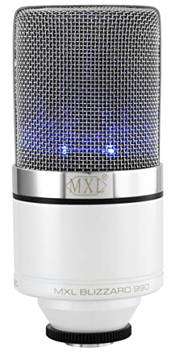 MXL 990 Blizzard Large Diaphragm Condenser Microphone with Blue LED Lights