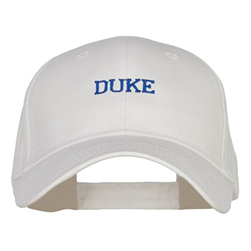 e4Hats.com Mini Duke Embroidered Cotton Cap – White OSFM