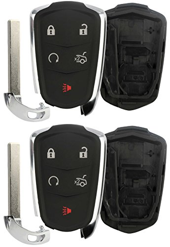 KeylessOption Keyless Entry Remote Car Smart Key Fob Case Shell Button Pad Outer Cover for HYQ2AB, HYQ2EB (Pack of 2)