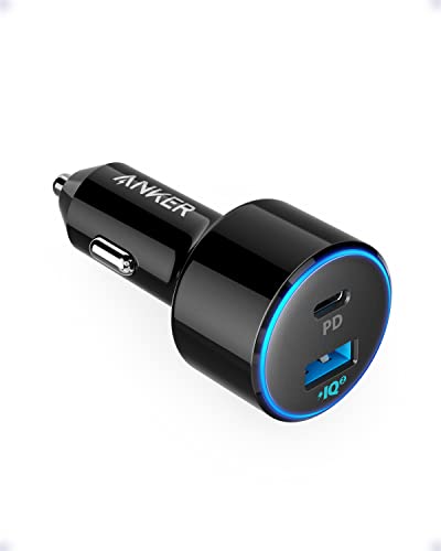 Anker USB C Car Charger, 49.5W PowerDrive Speed+ 2 Adapter with One 30W PD Port for iPhone 14 13 12 11 Pro Max mini X XS, S10/S9, MacBook Air, iPad Pro,and One 19.5W Fast Charge Port for S8 and More