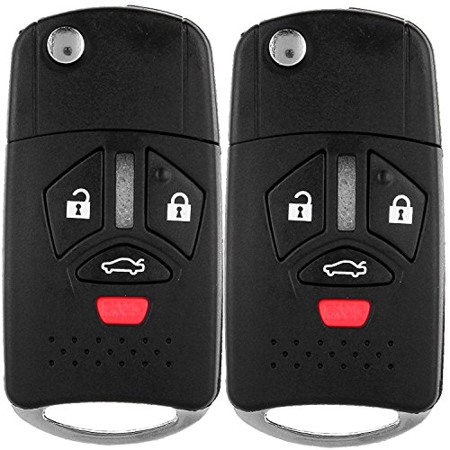 ECCPP OUCG8D-620M-A 4 Button Uncut Keyless Entry Remote Control Car Key Fob Shell Case Replacement for Mitsubishi Series OUCG8D-620M-A Set of 2