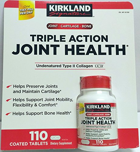 Kirkland Triple Action Joint Health Type II Collagen, Boron and HA – 110 Count