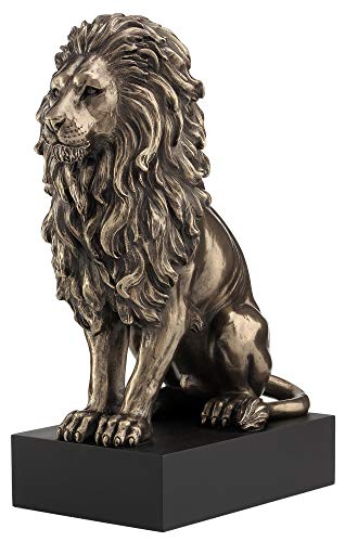 Veronese Design 8.86 Inch tall Lion Sitting On Plith Sculpture Collectible Figurine