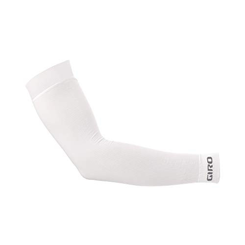 Giro Chrono UV Arm Sleeves Adult Unisex Cycling Warmers – White (2023), X-Large/XX-Large
