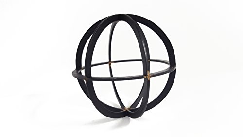 Large Black & Gold Iron Band Decorative Sphere