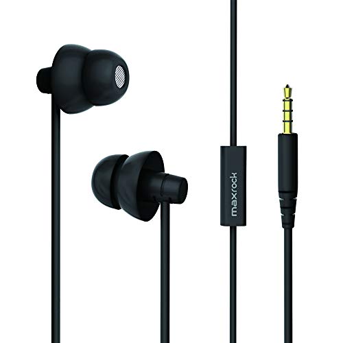 MAXROCK Sleep Earplugs – Noise Isolating Ear Plugs Sleep Earbuds Headphones with Unique Total Soft Silicone Perfect for Insomnia, Side Sleeper, Snoring, Air Travel, Meditation & Relaxation(Black)