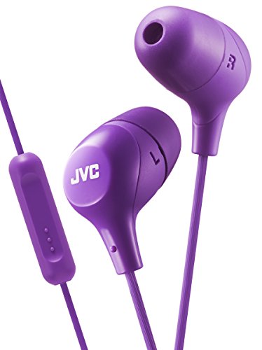 JVC HA-FX38M in-Ear Headphones with 1-Button Remote Control and Microphone – Violet (Violet)