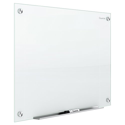 Quartet Whiteboard, Glass Dry Erase Board, Non-Magnetic, 6′ x 4′, Infinity Frameless Mounting, White Surface, Accessory Tray and 1 Dry Erase Marker (G7248NMW)