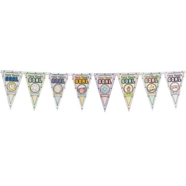 Really Good Stuff Ready-to-Decorate Student Goal Pennants, 7” by 11½” Each (Set of 24) – Interactive and Engaging Goal-Setting Activity – Hang Decorated Pennants for a Motivating Classroom Display