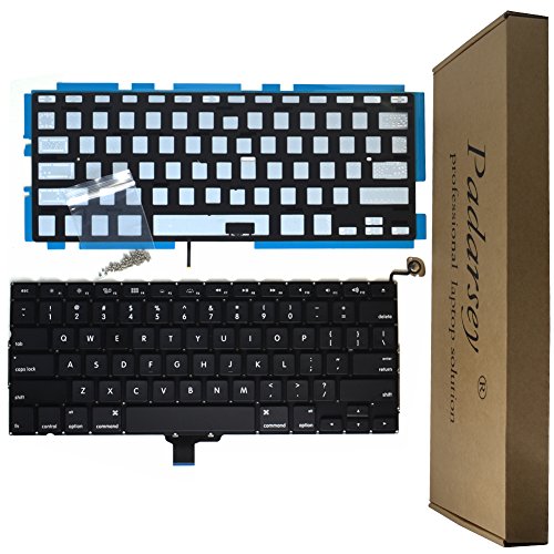 Padarsey Backlight Backlit Keyboard with 80 PCE Screws for MacBook Pro Unibody 13.3″ A1278 2008-2015 Year W/Screws US Layout