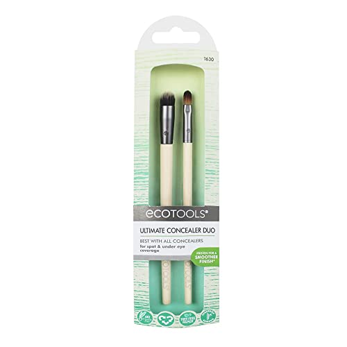 EcoTools Ultimate Concealer Makeup Brush Set, Cover & Blend Imperfections, 3 Brush Heads