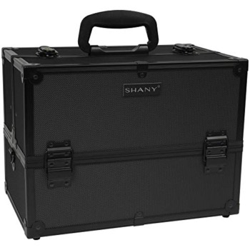 SHANY Essential Pro Makeup Train Case with Shoulder Strap and Locks – Black On Black | The Storepaperoomates Retail Market - Fast Affordable Shopping