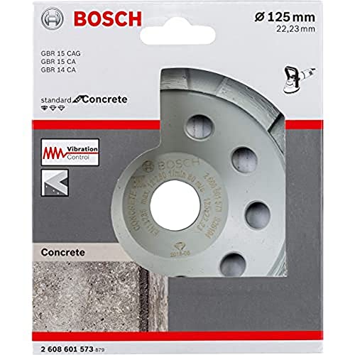 Bosch Professional Diamond Cup Wheel Standard for Concrete (for Concrete, 125 x 22,23 x 3 mm, Accessories for Angle Grinders)