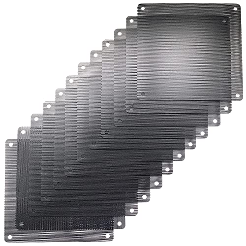 ThreeBulls 12 Pcs 140mm PVC Black PC Cooler Fan Dust Filter Dustproof Case Cover Computer Mesh