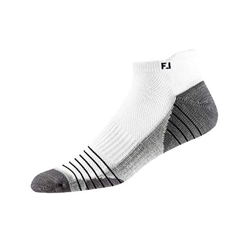 FootJoy Men’s TechSof Tour Roll Tab Socks, White, Fits Shoe Size 7-12