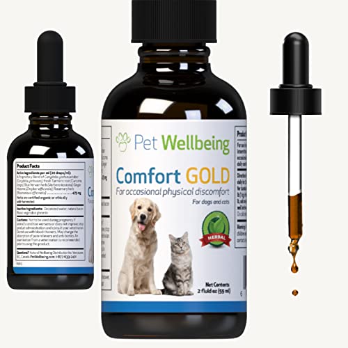 Pet Wellbeing Comfort Gold for Cats – Vet-Formulated – Eases Feline Physical Discomfort – Natural Herbal Supplement 2 oz (59 ml)