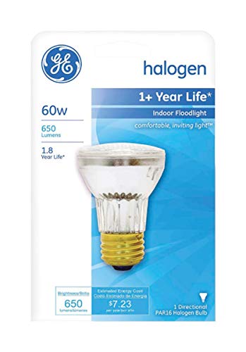 GE Lighting No 47578 60W, 120V, Glass Halogen Reflector Flood Light Bulb – Quantity 2