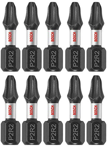 BOSCH ITP2R2105 5-Pack 1 In. Phillips/Square #2 Impact Tough Screwdriving Insert Bits