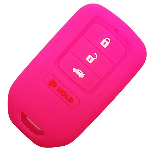 Alegender Rose Rubber Car 4 Buttons Smart Key Fob Cover Holder Case Full Protector for Honda Accord EX EX-L Civic keyless Entry