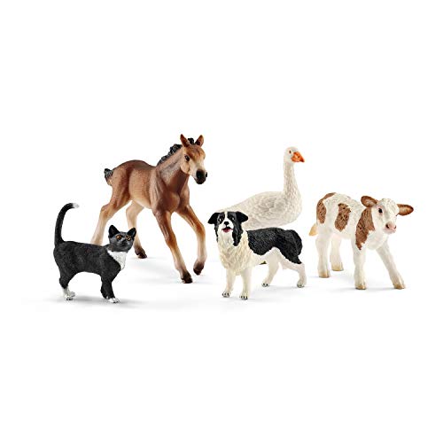 Schleich Farm World, Farm Playset Gifts for Kids, Assorted Farm Animals for Toddlers and Kids, Ages 3+, 5-Piece Set