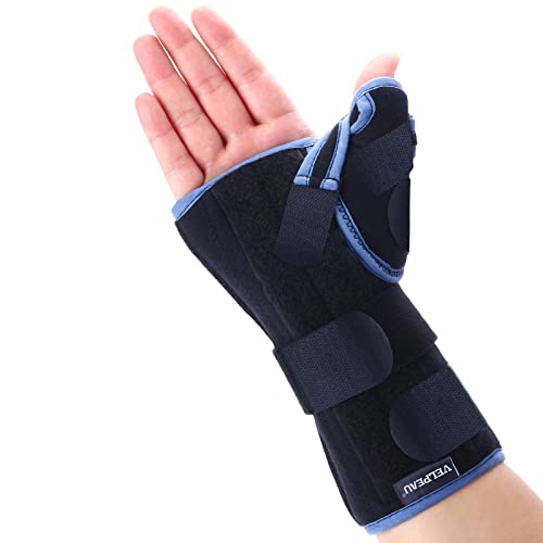 Velpeau Wrist Brace with Thumb Spica Splint for De Quervain’s Tenosynovitis, Carpal Tunnel Pain, Stabilizer for Tendonitis, Arthritis, Sprains & Fracture Forearm Support Cast (Regular, Right Hand-M)