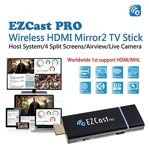 EZCast PRO Dongle Wireless Presentation Smart TV Stick High Speed MIMO 2T2R WiFi HDMI, Supports 4 to 1 Split Screens | The Storepaperoomates Retail Market - Fast Affordable Shopping