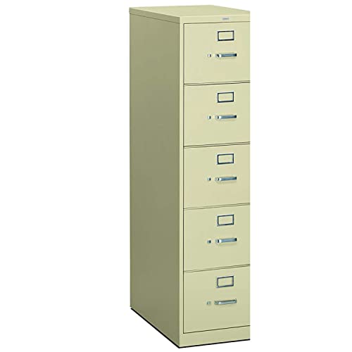 HON 310 Series Vertical 5 Drawer Legal File Cabinet in Putty