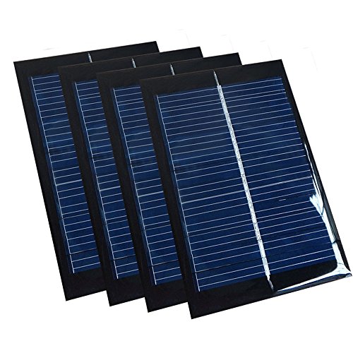 NUZAMAS Set of 4 Pieces 6V 100mA 90X60mm Micro Mini Solar Panel Cells for Solar Power Energy, DIY Home, Science Projects – Toys – Battery Charger
