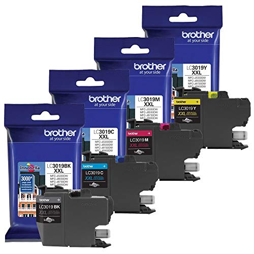 Brother LC3019BK, LC3019C, LC3019M, LC3019Y Black, Cyan, Magenta, Yellow – 4 pack Ink Cartridge in Retail Packing