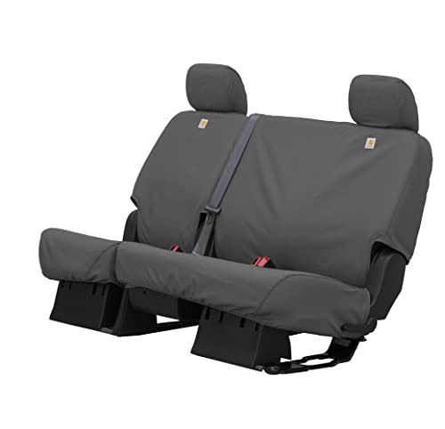 Covercraft Carhartt SeatSaver Custom Seat Covers | SSC8462CAGY | 2nd Row 60/40 Bench Seat | Compatible with Select Ford F-250/350 Models, Gravel