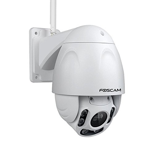 FOSCAM Outdoor PTZ (4x Optical Zoom) HD 1080P WiFi Security Camera – Pan Tilt Wireless IP Camera with Night Vision up to 196ft, IP66 Weatherproof Shell, WDR, Motion Alerts, and More (FI9928P),White