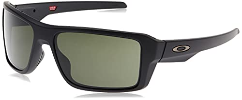 Oakley Men’s OO9380 Double Edge Rectangular Sunglasses, Matte Black/Dark Grey, 66 mm