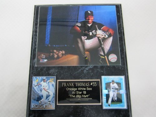 White Sox Frank Thomas 2 Card Collector Plaque w/ 8×10 Dugout Photo