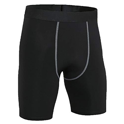 LANBAOSI Boys’ Compression Shorts Youth Cool Dry Baselayer Sports Tights Athletic Spandex Legging Black