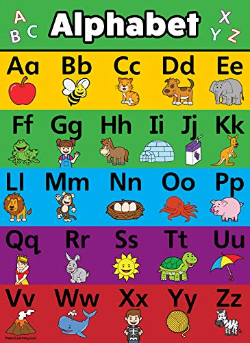 DZHJKIO PALACE CURRICULUM ABC Alphabet Poster Chart – LAMINATED – Double Sided (18 x 24) 123, for Study Room