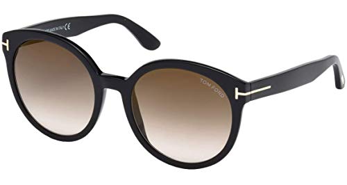 Tom Ford Sunglasses FT 0503 -F 01G Shiny Black/Brown Mirror
