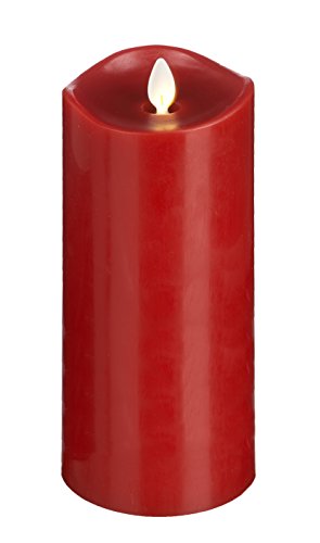 Ganz LuxuryLite Home Decor Flameless LED Wax Pillar Candle 3 x 8- Red