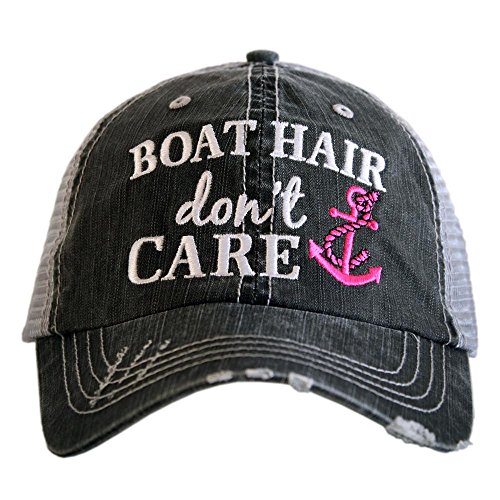 KATYDID Boat Hair Don’t Care Baseball Cap – Trucker Hat for Women – Stylish Cute Sun Hat Pink