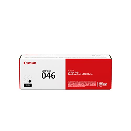Canon Genuine Toner, Cartridge 046 Black (1250C001), 1 Pack Color imageCLASS MF735Cdw, MF733Cdw, MF731Cdw, LBP654Cdw Laser Printers