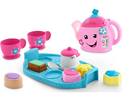 Fisher-Price Laugh & Learn Toddler Learning Toy Sweet Manners Tea Set With Smart Stages For Pretend Play Ages 18+ Months