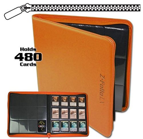 BCW Z-Folio LX Zipper Portfolio Orange 12 Pocket Playset Album