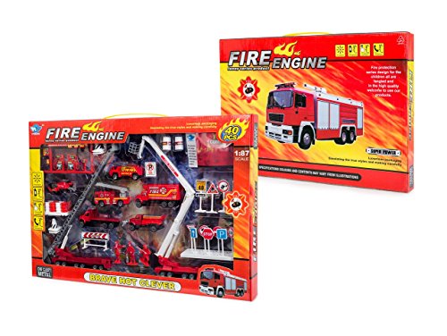 Big Daddy Fire Rescue Toy Play Set Includes Over 40 Fire Truck Toy and Accessories to Create The Perfect Emergency Scene