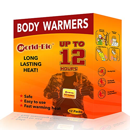 Body Warmers with Adhesive Backing Air Activate Heat Patch Disposable Gives 12 Hours Warm Pad – 12 Packs