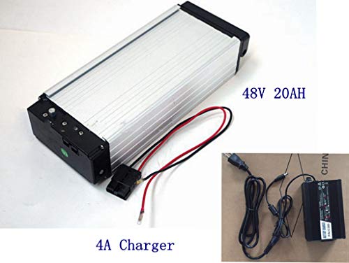 E-Bike Battery，48V 20AH Lithium Li-ion Battery with 4A Charger,for 1000W /1500W E-Bike Kit, Electric Bicycle Scooter Rear Rack Power.