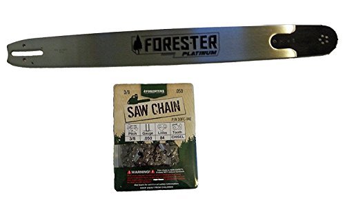 FORESTER 24” Platinum Replacement Chainsaw Guide Bar & Chain Combo- 24in Length, 3/8” Pitch.050 Gauge, D009 Mount, 84 Drive Link – Replacement Chain Saw Parts Kit For OEM Husqvarna
