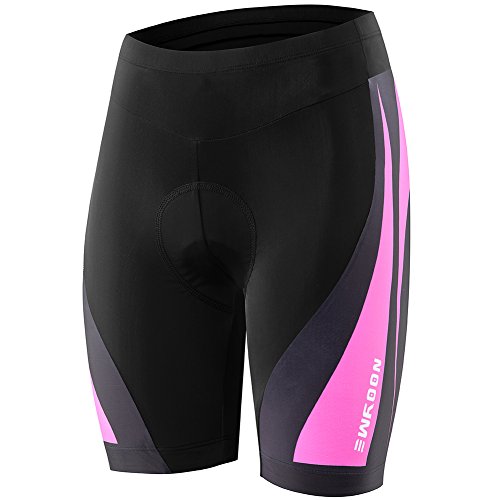 NOOYME Women’s Bike Shorts 3D Padded Cycling Short with Ride in Color Design Cycling Shorts (L, Fuchsia Pink)