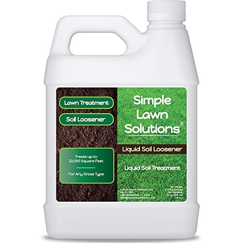 Liquid Soil Loosener- Soil Conditioner-Use alone or when Aerating with Mechanical Aerator or Core Aeration- Simple Lawn Solutions- Any Grass Type-Great for Compact Soils, Standing water, Poor Drainage